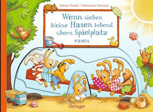 Cover for Sabine Praml · Wenn sieben kleine Hasen tobend übern Spielplatz rasen (Book) (2024)