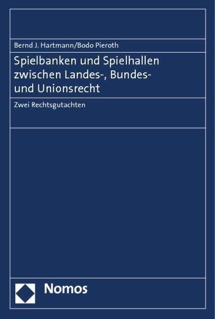 Cover for Hartmann · Spielbanken und Spielhallen zw (Book) (2013)