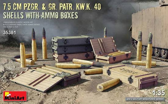 Cover for MiniArt · 1/35 7.5 Cm Pzgr.en Gr.patr. Kw.k. 40 Shells En Boxes (Toys)