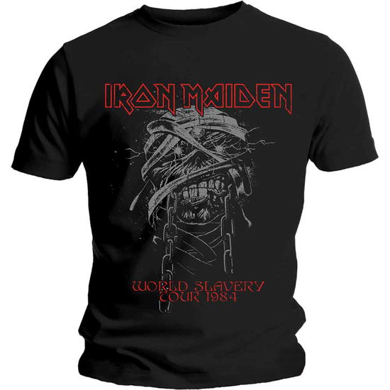 Iron Maiden Unisex T-Shirt: World Slavery 1984 Tour - Iron Maiden - Merchandise - MERCHANDISE - 5056170691093 - 14. Januar 2020