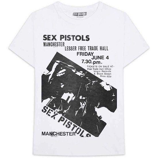 The Sex Pistols Unisex T-Shirt: Manchester Flyer - Sex Pistols - The - Koopwaar -  - 5056368689093 - 