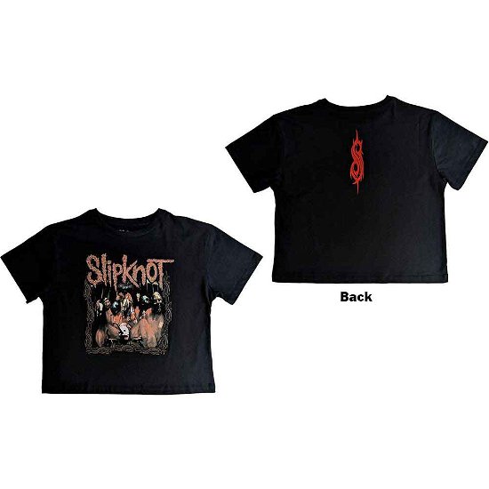 Cover for Slipknot · Slipknot Ladies Crop Top: Band Frame (Back Print) (TØJ) [size XL]