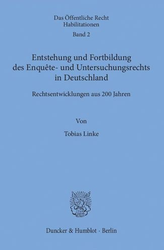 Cover for Linke · Entstehung und Fortbildung des En (Book) (2015)