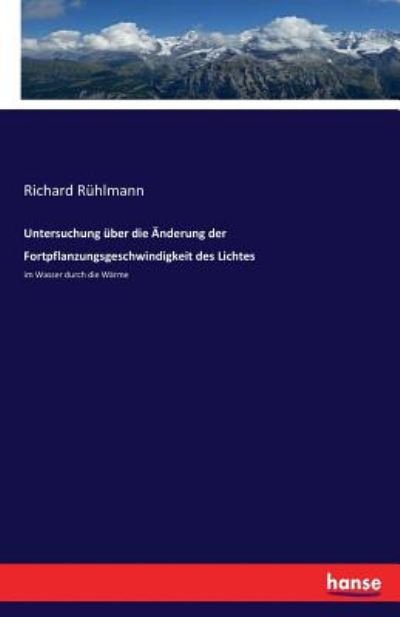 Cover for Rühlmann · Untersuchung über die Änderung (Bok) (2017)