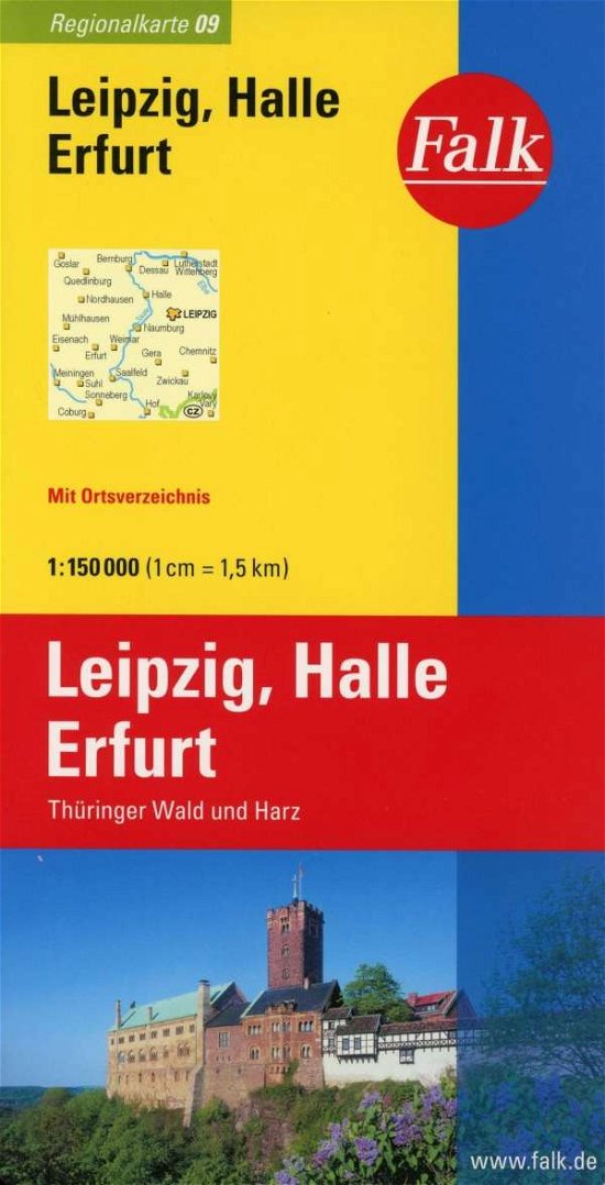 Cover for Mair-Dumont · Falk Regionalkarte: Leipzig - Halle - Erfurt: Thüringer Wald und Harz (Hardcover Book) (2016)