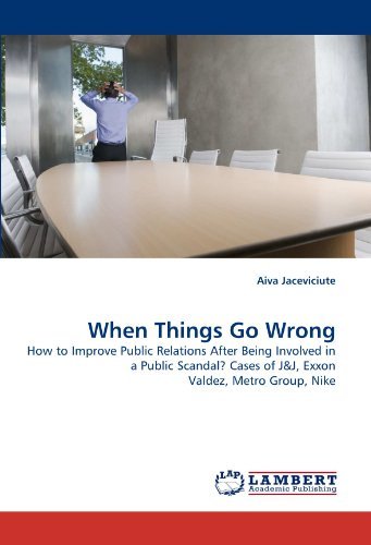 Cover for Aiva Jaceviciute · When Things Go Wrong: How to Improve Public Relations After Being Involved in a Public Scandal? Cases of J&amp;j, Exxon Valdez, Metro Group, Nike (Pocketbok) (2011)