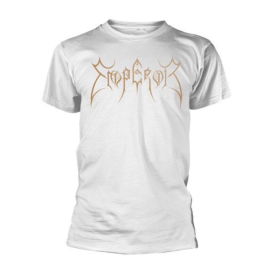 Cover for Emperor · Logo Gold (White) (T-shirt) [size XL] (2023)