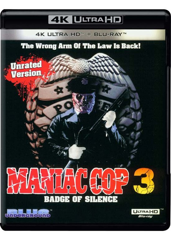 Cover for Maniac Cop 3: Badge of Silence (4K UHD Blu-ray) (2021)