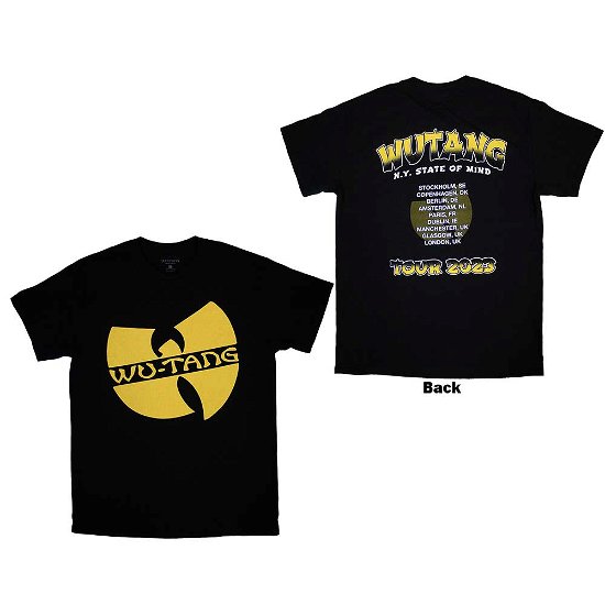 Wu-Tang Clan Unisex T-Shirt: Tour '23 Slanted Logo State Of Mind (Back Print & Ex-Tour) - Wu-Tang Clan - Merchandise -  - 5056737220094 - 