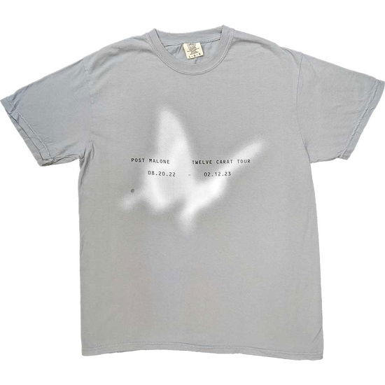 Cover for Post Malone · Post Malone Unisex T-Shirt: Butterfly (Grey) (Ex-Tour) (T-shirt) [size S] (2024)