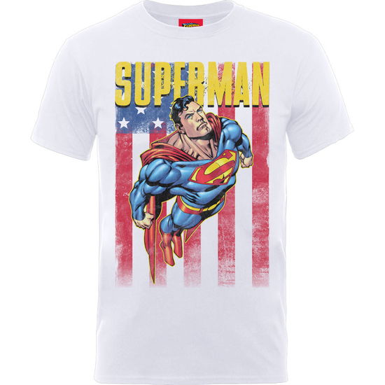 Cover for DC Comics · DC Comics Unisex Tee: Superman US Flight (Bekleidung) [size S] [White - Unisex edition]