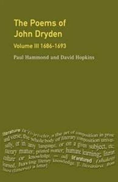 Cover for Paul Hammond · The Poems of John Dryden: Volume Three: 1686-1696 - Longman Annotated English Poets (Gebundenes Buch) (2000)