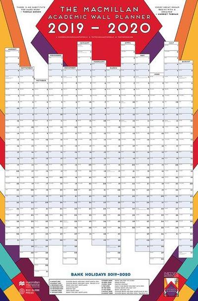 The Macmillan Academic Wall Planner 2019-20 - Macmillan Study Skills - Macmillan Study Skills - Produtos - Macmillan Education UK - 9781352006094 - 26 de abril de 2019