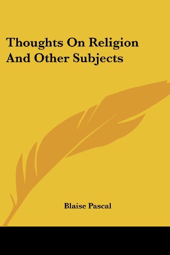 Cover for Blaise Pascal · Thoughts on Religion and Other Subjects (Paperback Book) (2007)