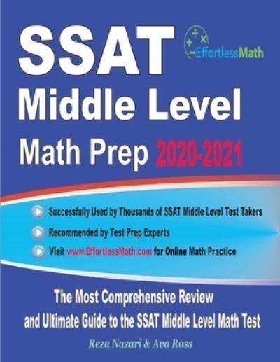 Cover for Ava Ross · SSAT Middle Level Math Prep 2020-2021 (Paperback Book) (2020)