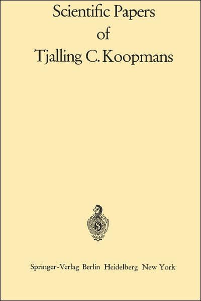 Cover for Tjalling Charles Koopmans · Scientific Papers of Tjalling C. Koopmans (Gebundenes Buch) [1970 edition] (1970)