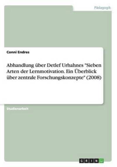 Cover for Endres · Abhandlung über Detlef Urhahnes (Book) (2016)