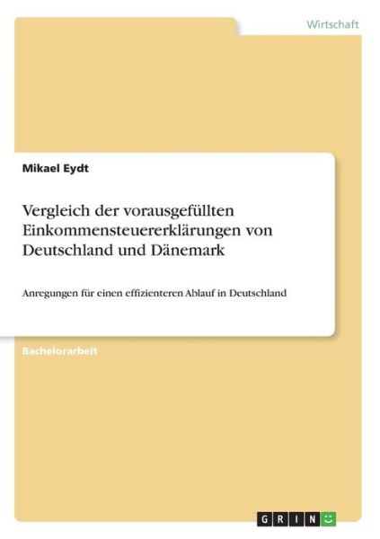 Cover for Eydt · Vergleich der vorausgefüllten Eink (Book) (2016)