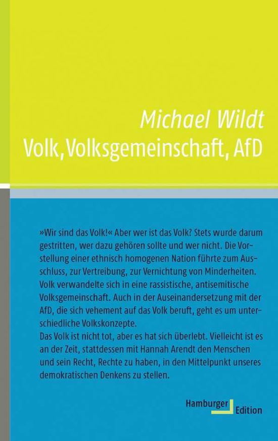 Cover for Wildt · Volk, Volksgemeinschaft, AfD (Book)