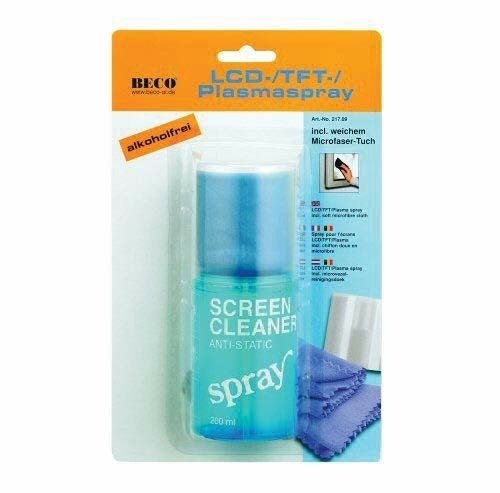 Screen Cleaner for Lcd Tft & Plasma Screens 200 Ml & Microfibre Cloth - Beco - Music Protection - Merchandise - Beco - 4000976217095 - 