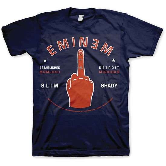 Eminem Unisex T-Shirt: Detroit Finger - Eminem - Produtos - ROFF - 5023209630095 - 13 de janeiro de 2015