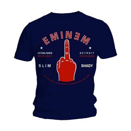Cover for Eminem · Eminem Unisex T-Shirt: Detroit Finger (T-shirt) [size S] [Blue - Unisex edition] (2015)