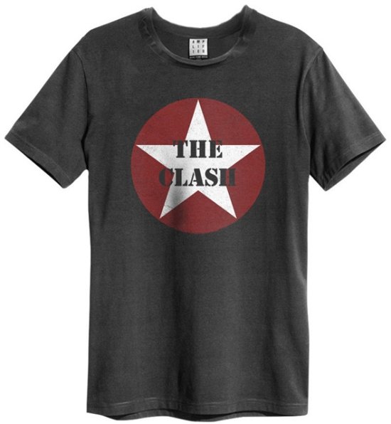 Cover for The Clash · Clash - Star Logo Amplified Vintage Charcoal Medium T Shirt (T-shirt) [size M] (2020)