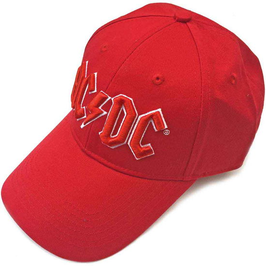 AC/DC Unisex Baseball Cap: Red Logo (Red) - AC/DC - Produtos - Perryscope - 5056170626095 - 