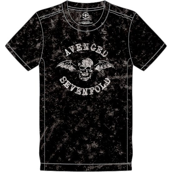 Cover for Avenged Sevenfold · Avenged Sevenfold Unisex T-Shirt: Logo (Wash Collection) (T-shirt) [size L] [Black - Unisex edition]