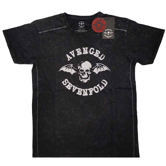 Cover for Avenged Sevenfold · Avenged Sevenfold Unisex T-Shirt: Logo (Wash Collection) (T-shirt) [size L] [Black - Unisex edition]