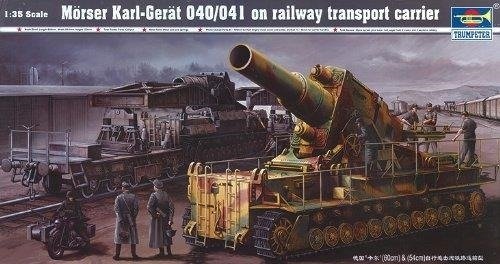 Cover for Trumpeter · 1/35 Morser Karl 040/041 On Railway Transport Carrier (Legetøj)