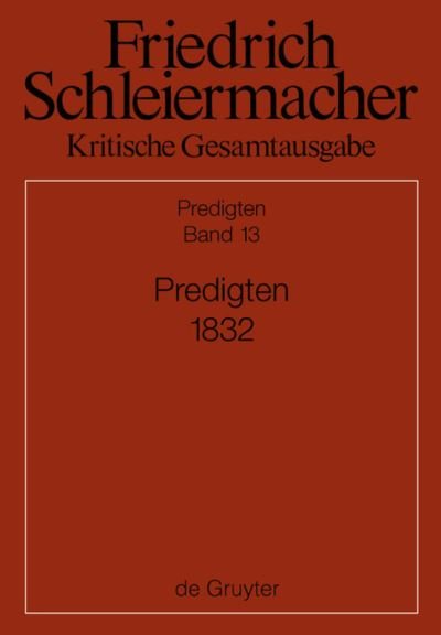 Cover for Schleiermacher · Gesamt.13 Predigten 1832 (Bok) (2014)