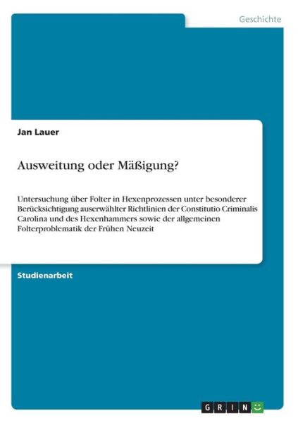 Cover for Lauer · Ausweitung oder Mäßigung? (Book)