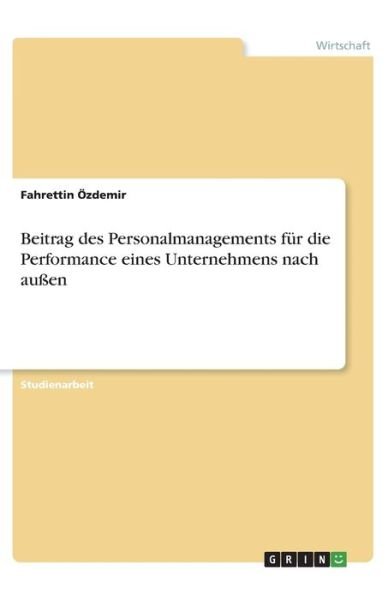 Cover for Özdemir · Beitrag des Personalmanagements (Buch)