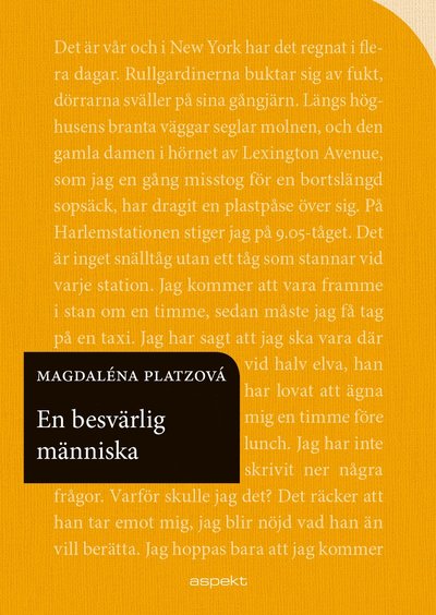 Cover for Magdaléna Platzová · En besvärlig människa (Paperback Book) (2017)