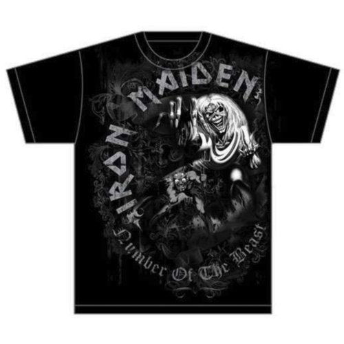 Iron Maiden Unisex T-Shirt: Number Of The Beast Grey Tone - Iron Maiden - Merchandise - ROFF - 5055295345096 - 13. Mai 2013