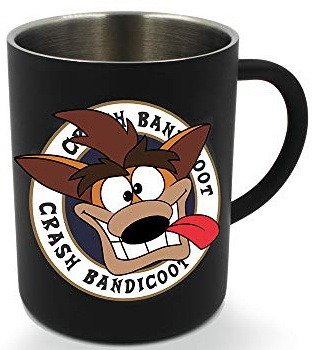 CRASH BANDICOOT - Steel Mug 350 ml - Black Crash - Crash Bandicoot - Merchandise - Numskull - 5060576842096 - February 7, 2019