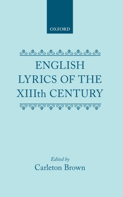Cover for Brown · English Lyrics 13th Century C (Hardcover Book) (2017)