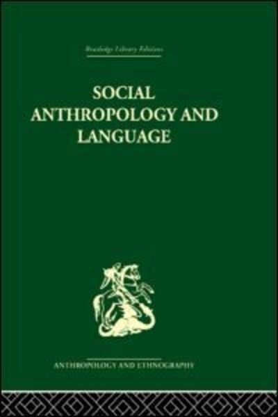 Cover for Edwin Ardener · Social Anthropology and Language (Pocketbok) (2009)