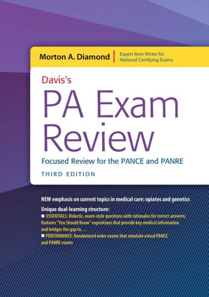 Cover for Morton A. Diamond · Davis's PA Exam Review: Focused Review for the PANCE and PANRE (Paperback Book) [3 Revised edition] (2018)