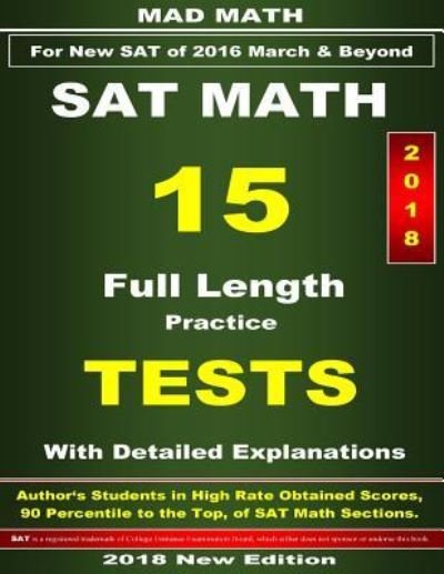 Cover for John Su · 2018 New SAT Math 15 Tests (Paperback Bog) (2018)
