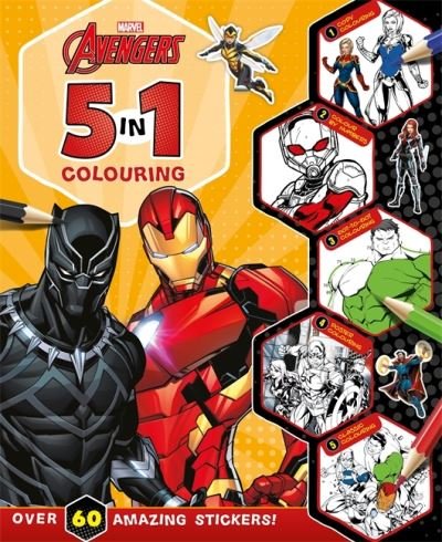 Marvel Avengers: 5 in 1 Colouring - With dot-to-dot, colour-by-numbers, copy colouring, and more! - Marvel Entertainment International Ltd - Bøger - Bonnier Books Ltd - 9781837950096 - 8. februar 2024