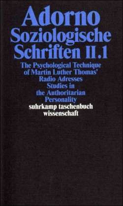 Cover for Theodor W. Adorno · Suhrk.TB.Wi.1709 Adorno.Soziolog.2/1-2 (Buch)