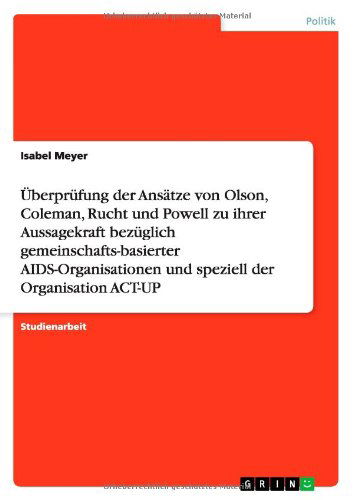 Cover for Meyer · Überprüfung der Ansätze von Olson (Book) [German edition] (2010)