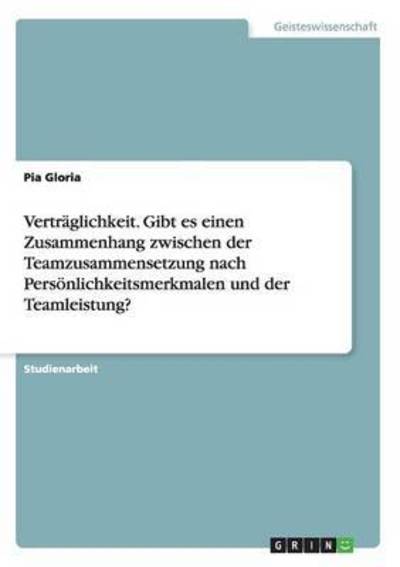 Cover for Gloria · Verträglichkeit. Gibt es einen Z (Book) (2016)