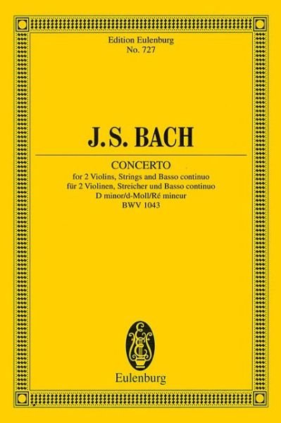 Cover for Johann Sebasti Bach · Double Concerto D Minor Bwv 1043 (Paperback Book) (1983)