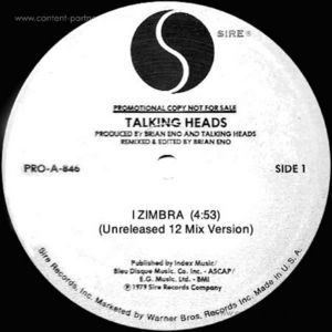 Cover for Talking Heads · I Zimba / Burning Down (12&quot;) (2011)