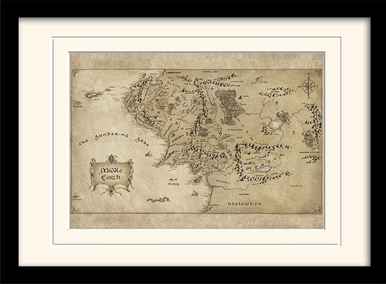 The Hobbit - Middle Earth Map (Stampa In Cornice 30X40 Cm) - The Hobbit - Merchandise -  - 5050293967097 - 