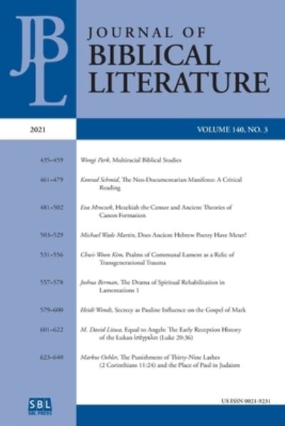 Cover for Mark G. Brett · Journal of Biblical Literature 140.3 (Paperback Book) (2020)