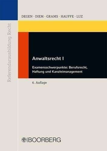Cover for Degen · Anwaltsrecht.I (Buch)